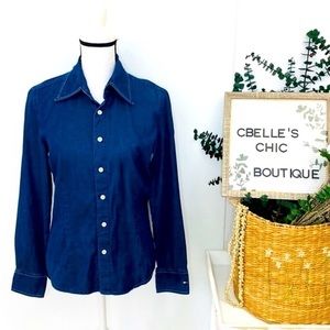 Tommy Hilfiger Dark Navy Denim Button Up Shirt